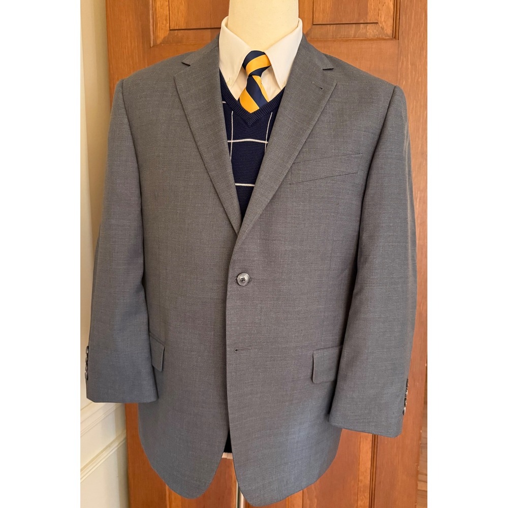 Joseph Abboud Blazer Mens 42S Gray Wool Two-Button Sport Coat Jacket - Picture 3 of 16